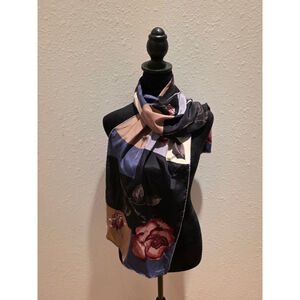 Women's HALSTON lifestyle One Size Black Multicolor Floral Scarf